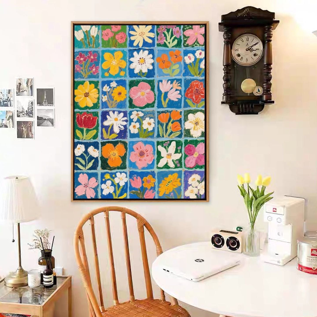 Colorful Floral Motif Canvas Art Print Kalsten