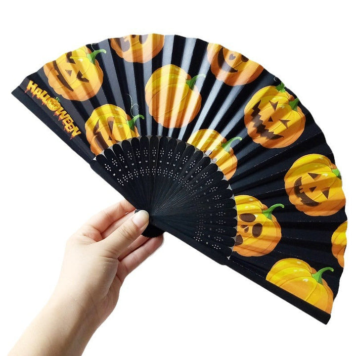 Women's Halloween costume fan with unique lettering Kalsten