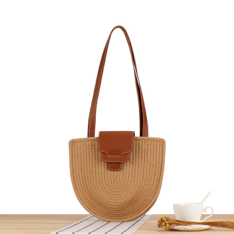 Braided Tote Bag with Elegant Leather Detail Kalsten