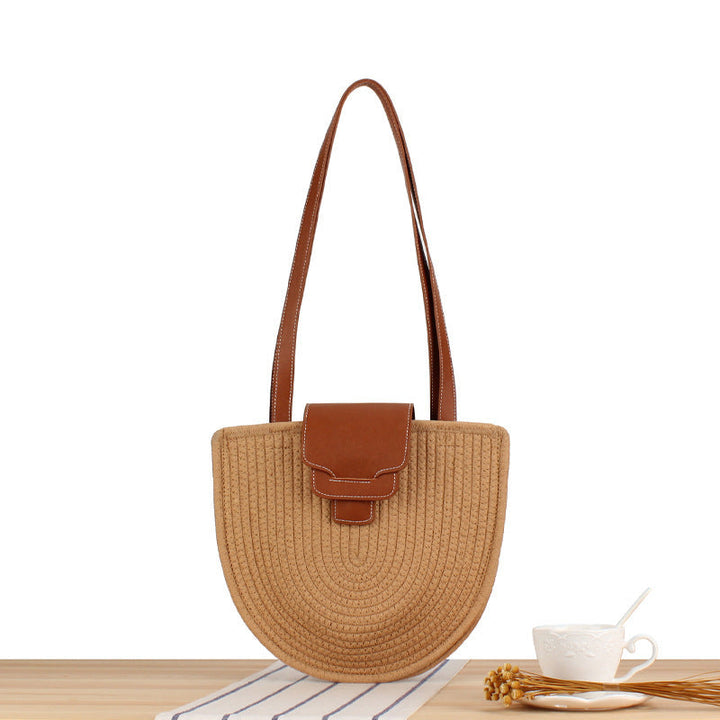 Braided Tote Bag with Elegant Leather Detail Kalsten