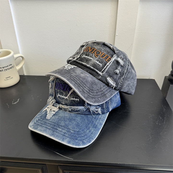 Men's Distressed Denim Graphic Cap Kalsten