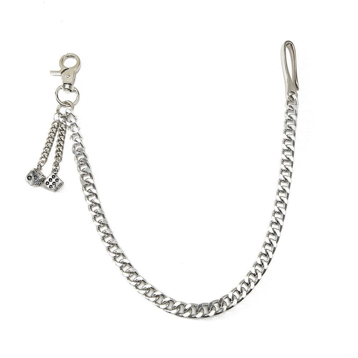 Fashionable chain keychain with cube pendants Kalsten