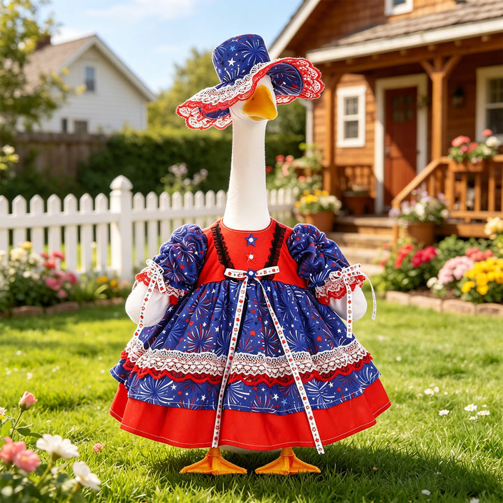Unisex decorative fabric gander with patriotic costume and removable top hat Kalsten