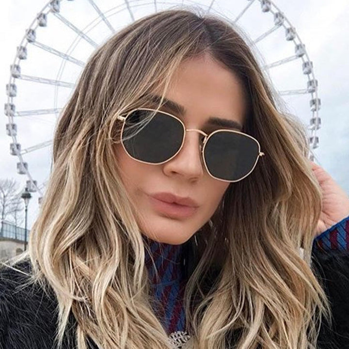 Women's fashionable geometric sunglasses with sturdy metal frame Kalsten