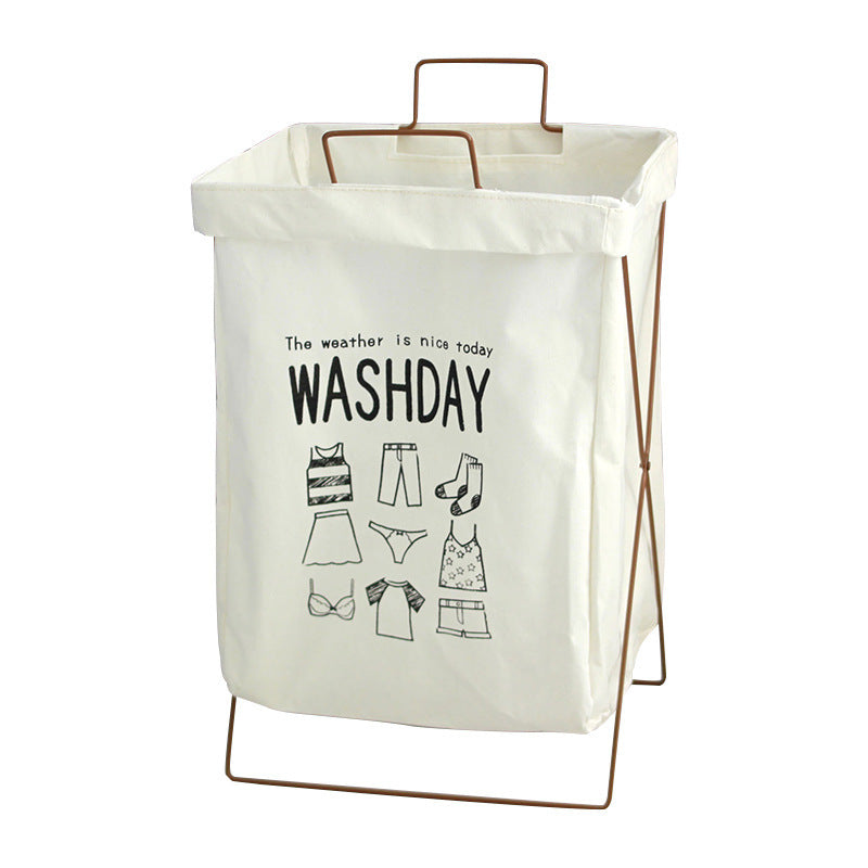 Decorative laundry basket with inspiring quotes Kalsten