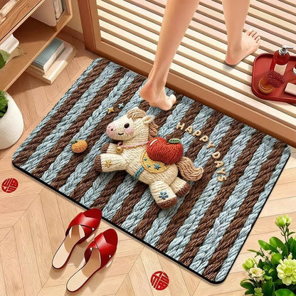 Cute Puppy-Themed Plush Bath Mat Acalora