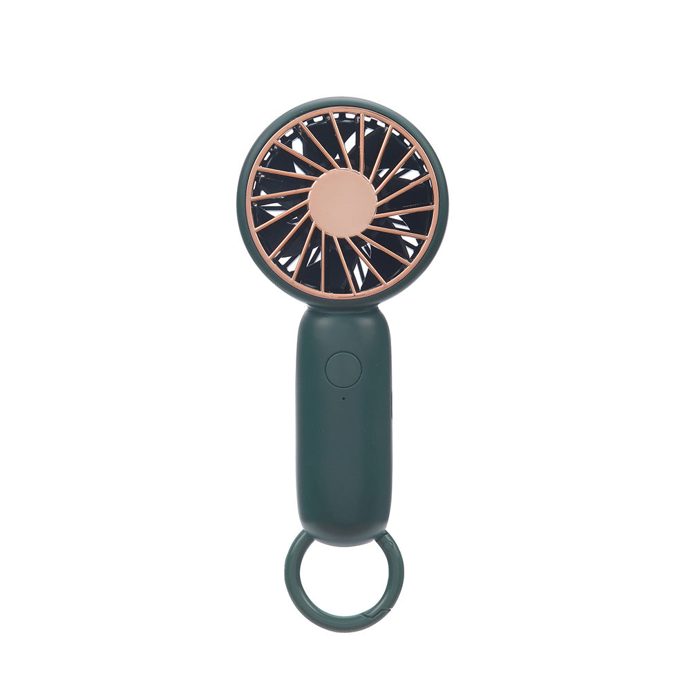 Cooling compact rechargeable handheld fan with carabiner loop and whisper-silent motor Kalsten