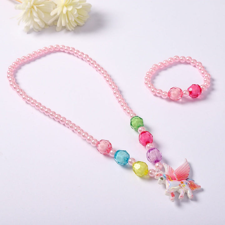 Playful jewelry set with unicorn pendant Kalsten