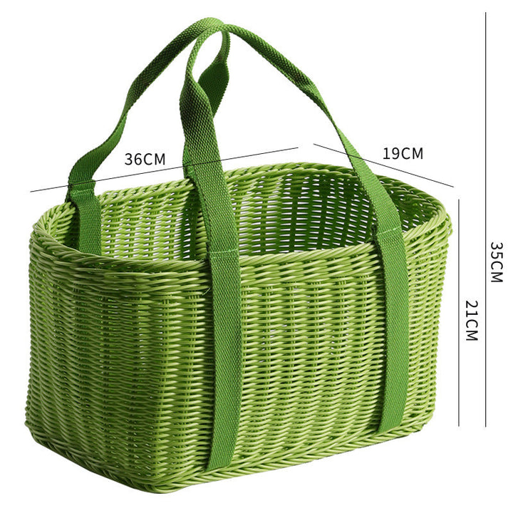 Unisex Robust braided shopping basket with comfortable fabric handles Kalsten