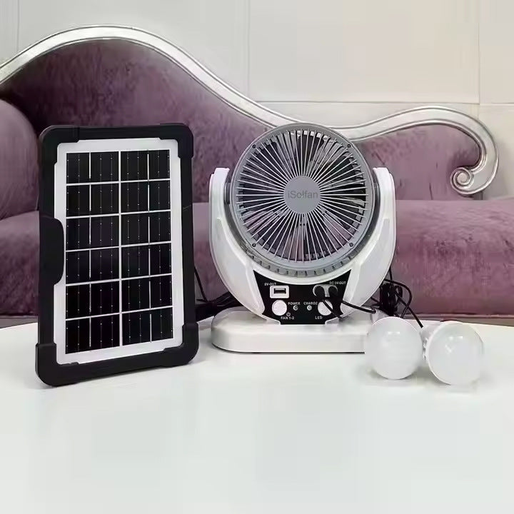 Ladies Portable Solar Fan with Integrated LED Lighting Kalsten