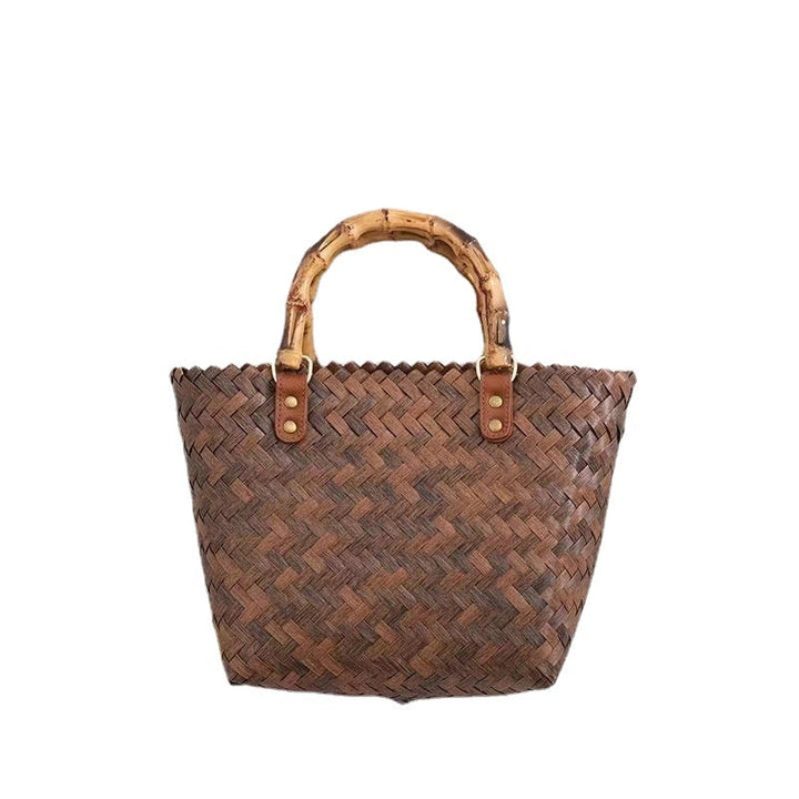 Handcrafted basket bag with bamboo handles Kalsten