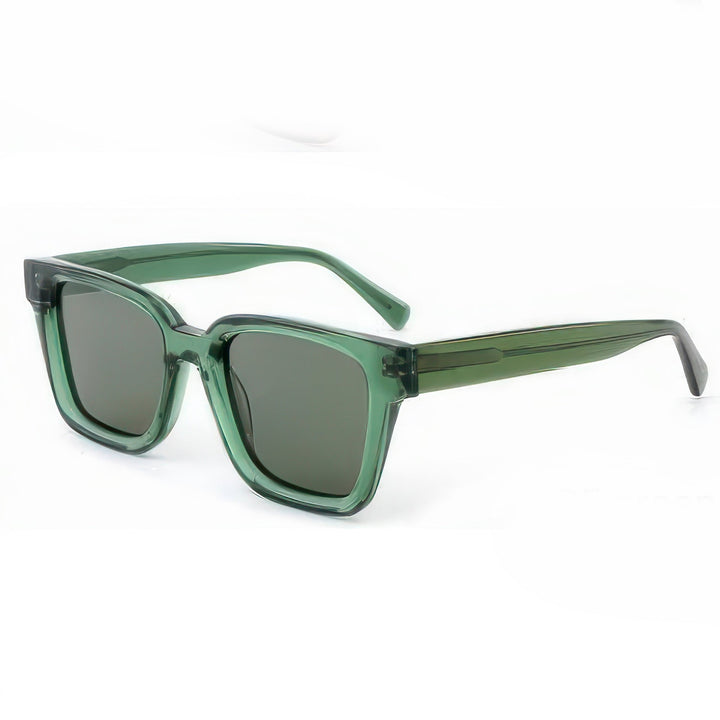 Ladies' Fashionable Square Sunglasses with Transparent Plastic Frame and Polarized Lenses Kalsten