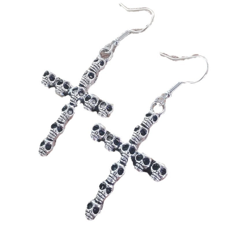 Gothic Skull Cross Earrings Kalsten