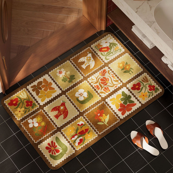 Floral Pattern Non-Slip Bath Mat