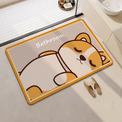Modern Geometric Bath Mat Acalora