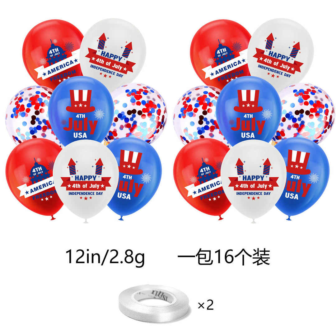Unisex latex balloon printed with patriotic USA heart and lettering design Kalsten