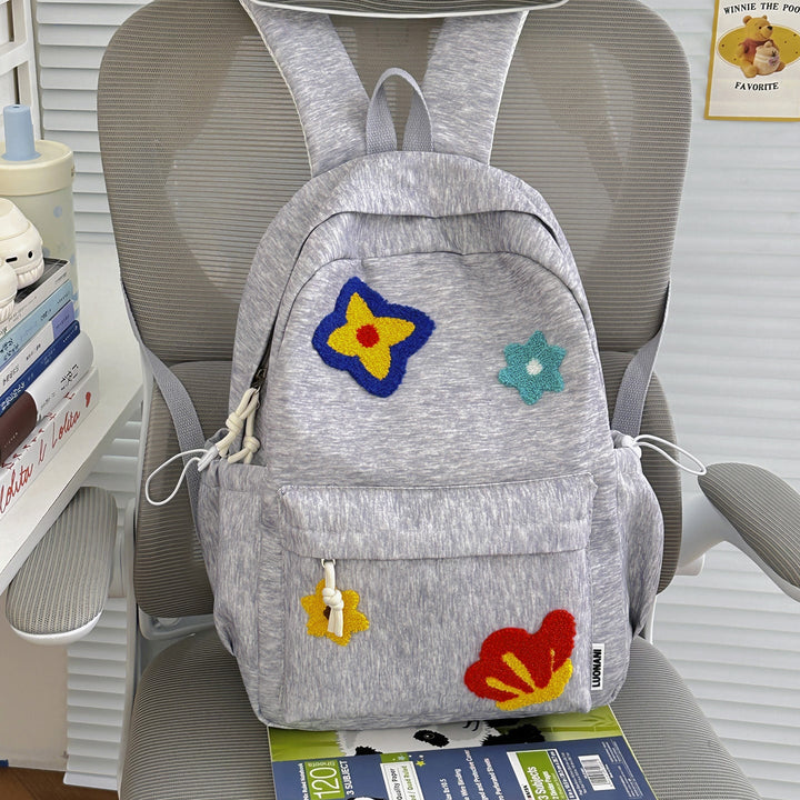 Floral Embroidered School Backpack