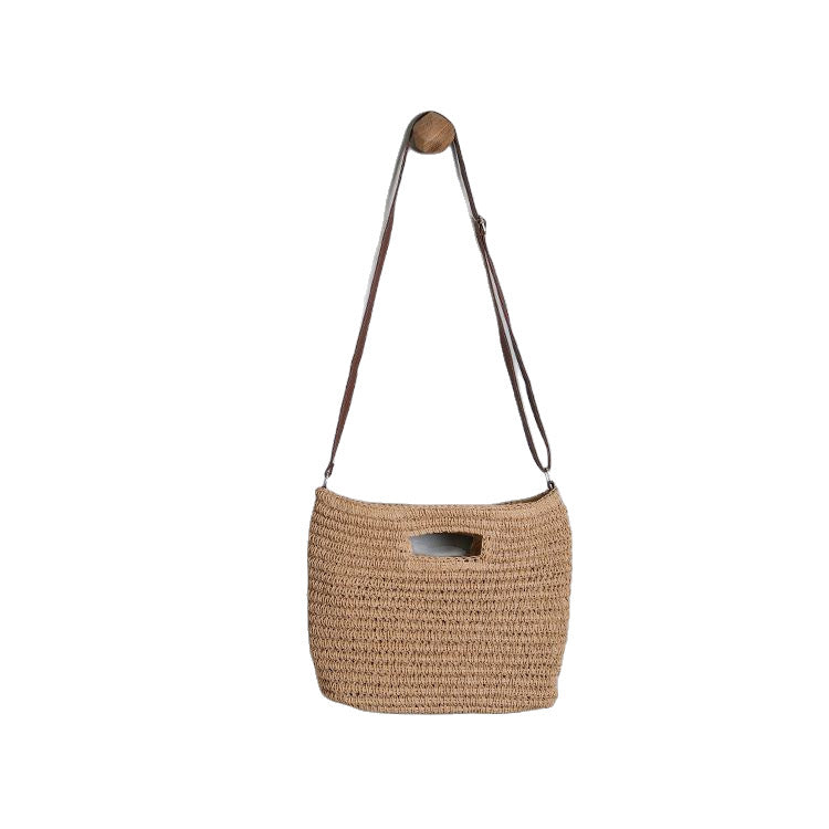 Handbag made of natural cotton with leather handle Kalsten