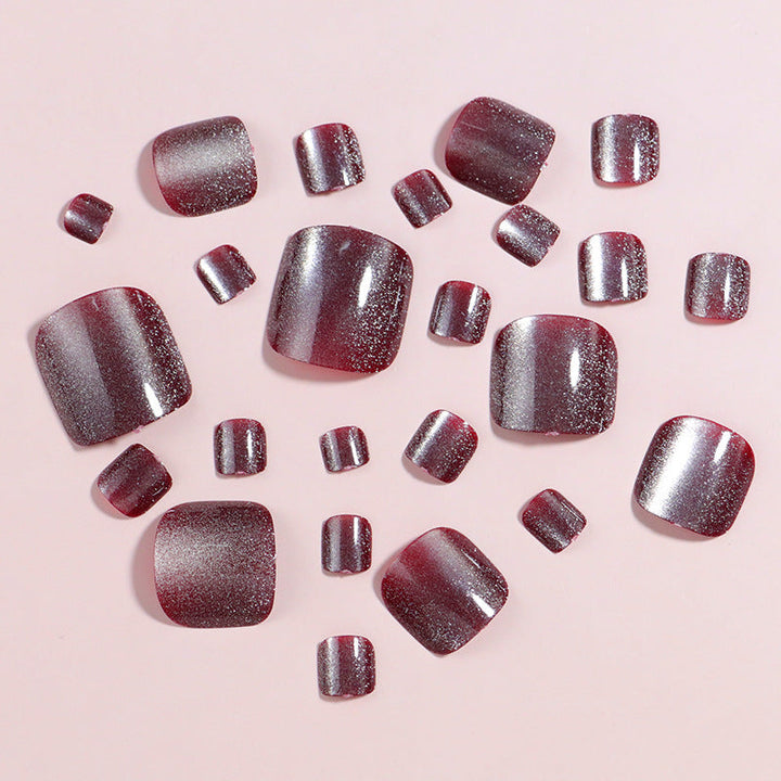 Glittering Press-On Toe Nail Set Kalsten
