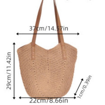 Hand-crocheted shoulder bag with reinforced straps Kalsten