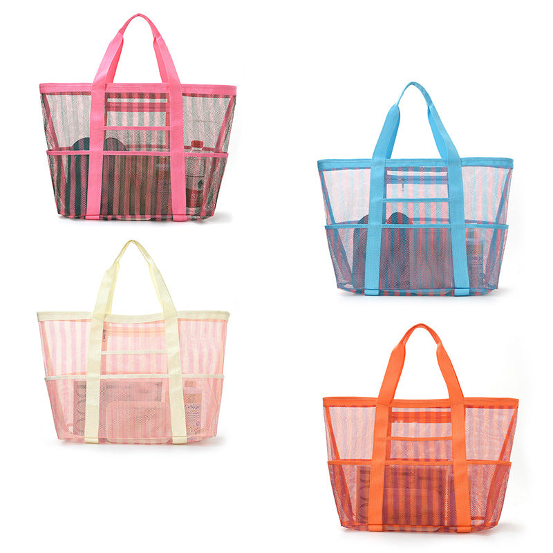 Beach bag made of durable mesh material with sturdy handles Kalsten