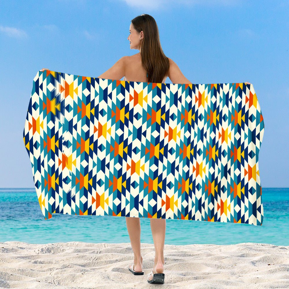 generously cut beach towel with elegant mosaic design Kalsten