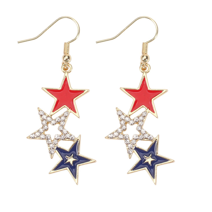Women's filigree earrings in flag design with crystal stripes and enamel trim Kalsten