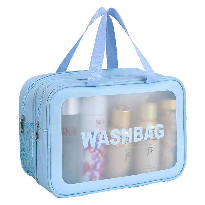 Cosmetic Transport Bag with Transparent Viewing Window and Versatile Compartment Design Kalsten