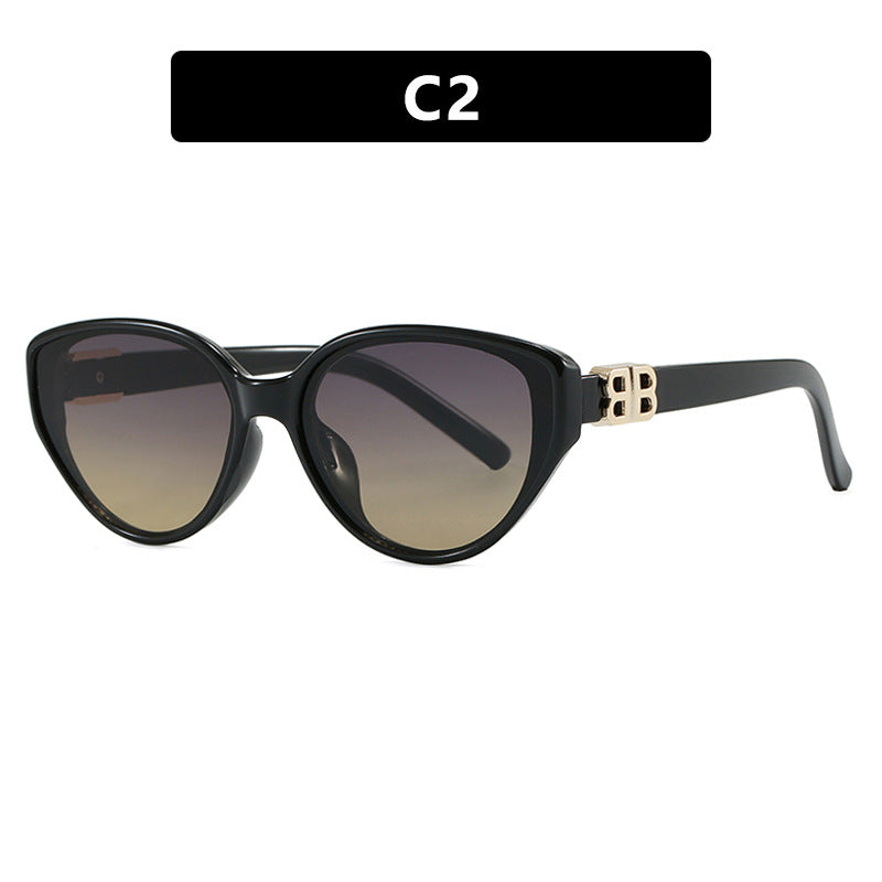 Women's fashionable cat-eye sunglasses with elegant metal frame and UV protection Kalsten