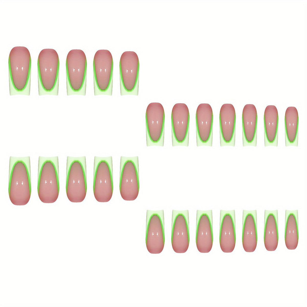 Neon French Tip Press-On Nails Acalora