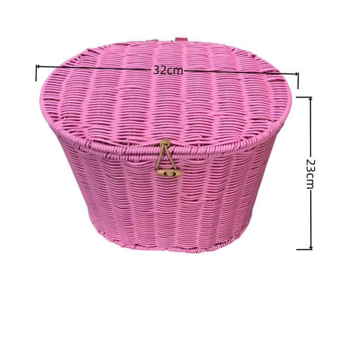 woven rattan front bicycle basket with universal handlebar mount Kalsten
