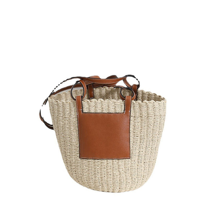 Basket bag with elegant leather detail Kalsten