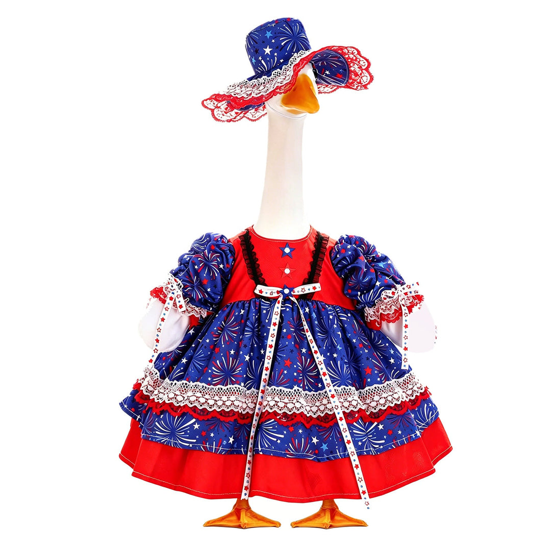 Unisex decorative fabric gander with patriotic costume and removable top hat Kalsten