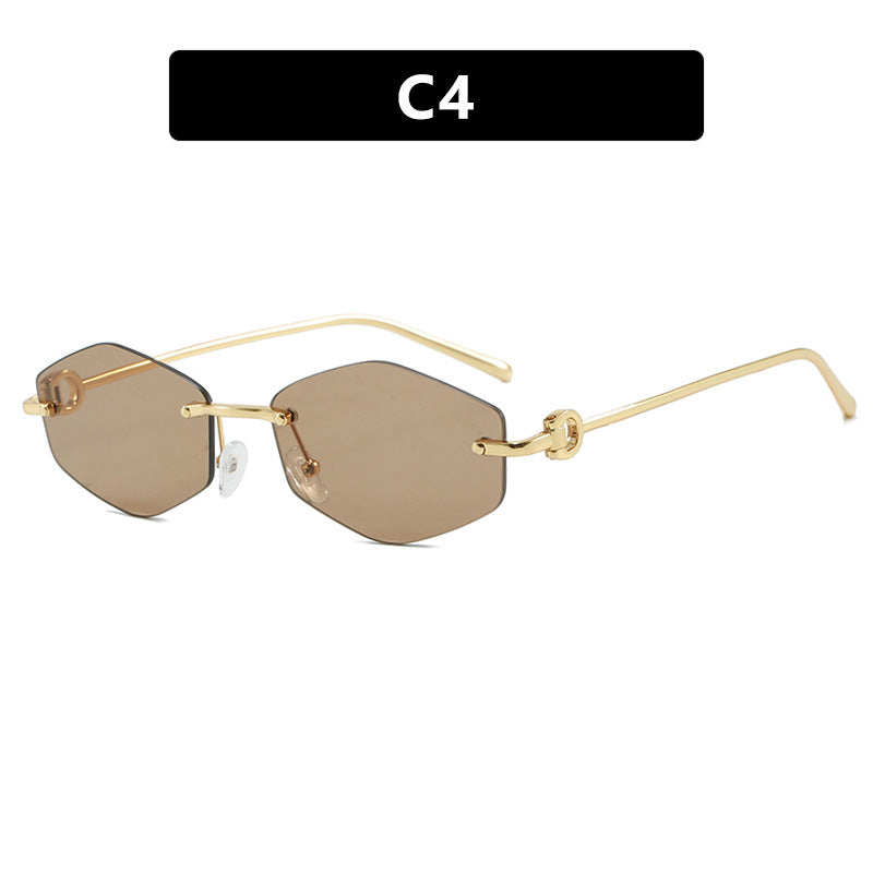 Women's fashionable sunglasses with hexagonal frame and luxurious accents Kalsten