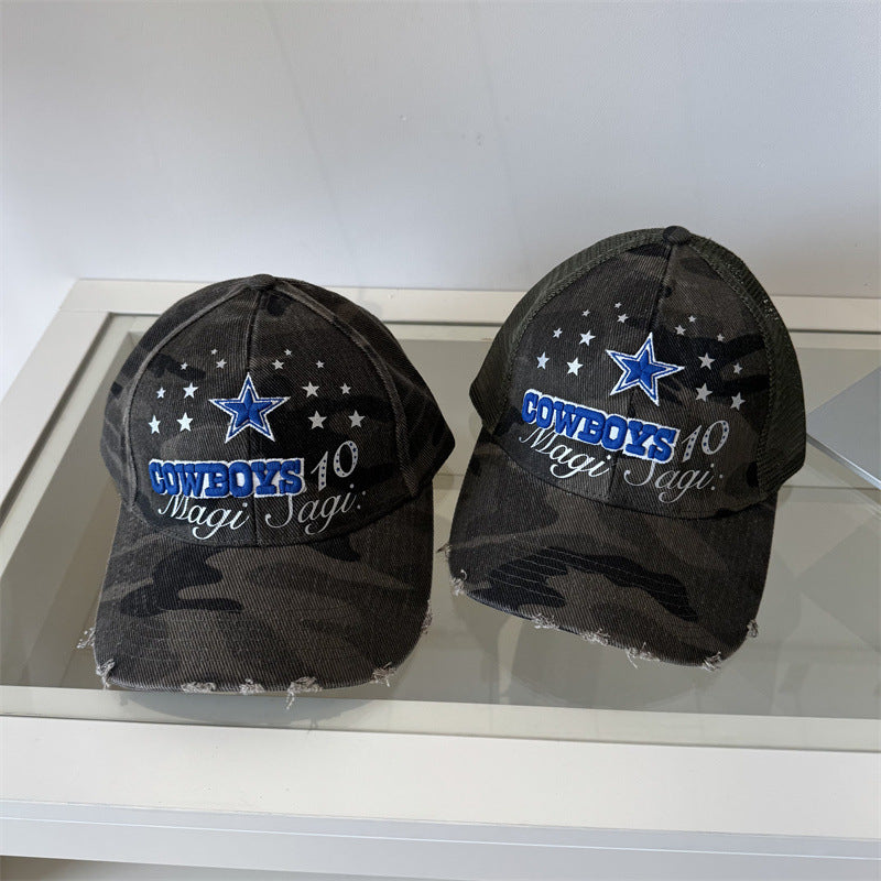 Men's Distressed Camouflage Graphic Baseball Cap Kalsten