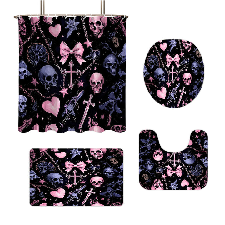 Artistic Skull and Floral Themed Bathroom Set Kalsten