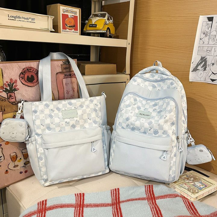 Cartoon-Themed Multi-Pocket School Backpack