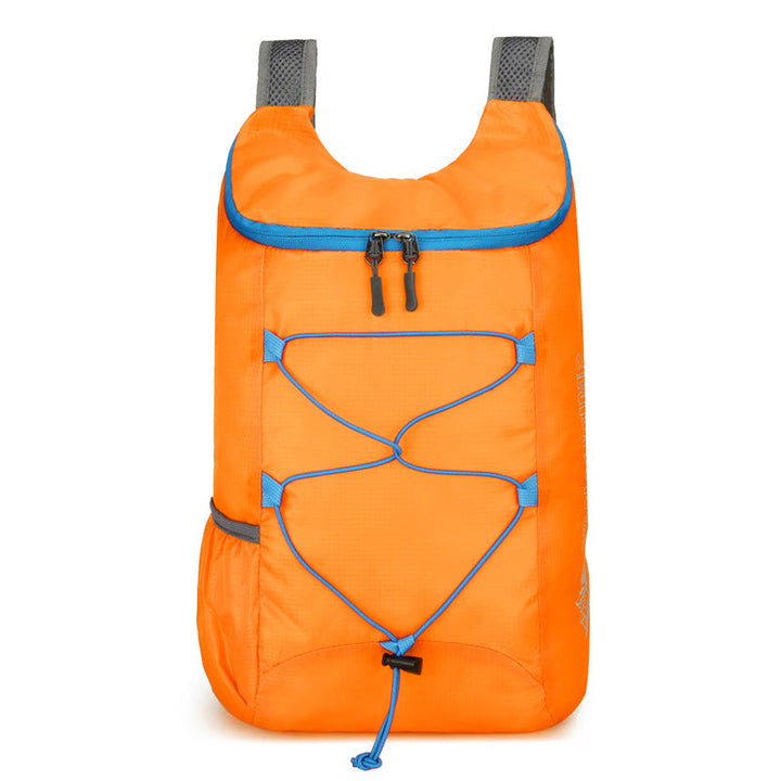 Women’s foldable lightweight day backpack with elastic front drawstring and side mesh pockets Kalsten
