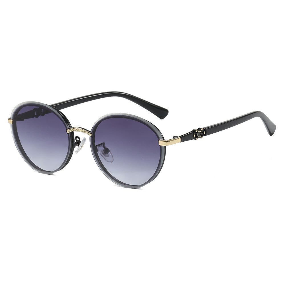 Ladies elegant round sunglasses with mirrored effect Kalsten
