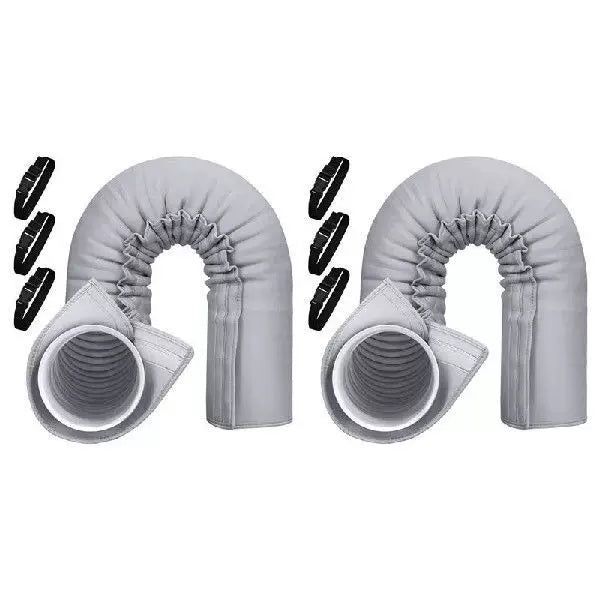 Unisex one size fits all insulated accordion-style portable air conditioner vent hose extension with protective cover and snap clips Kalsten
