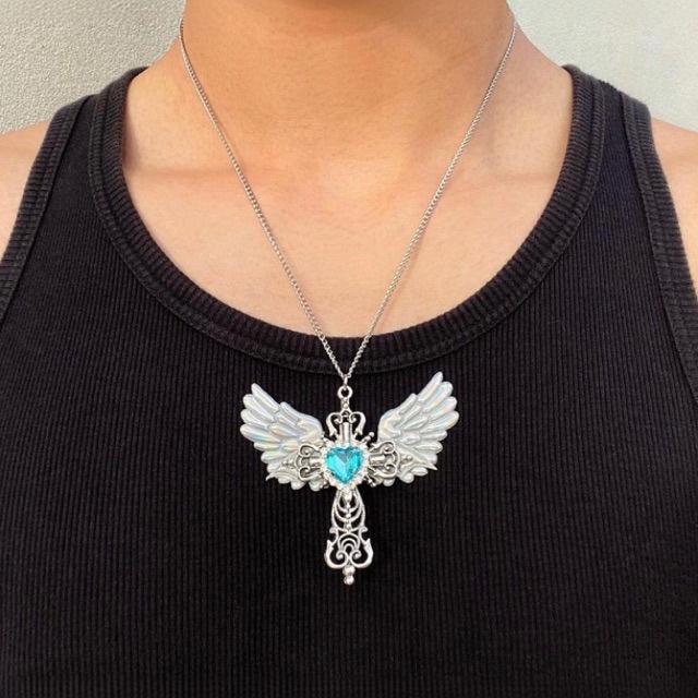 Angel Wing Heart Pendant Necklace Kalsten