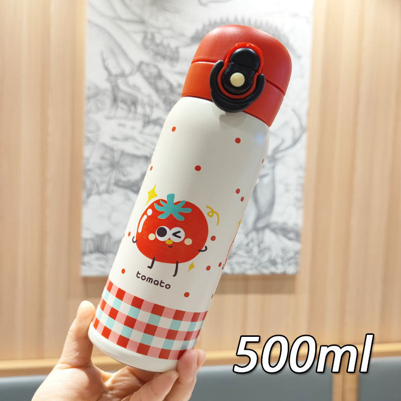 Women's playful stainless steel drinking bottle with integrated safety closure Kalsten