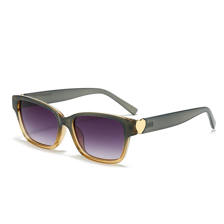 Women's fashionable square sunglasses with heart accents Kalsten