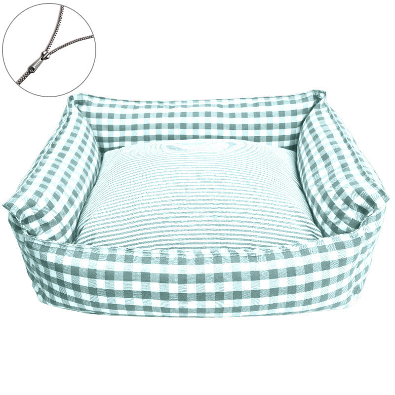 Cozy Gingham Dog Bed