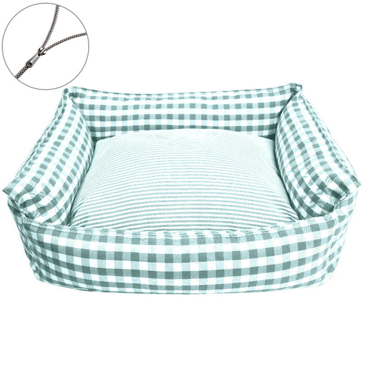 Cozy Gingham Dog Bed