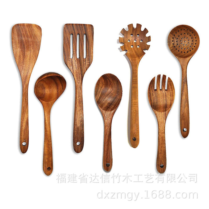 Natural Teak Wood Kitchen Utensil Set