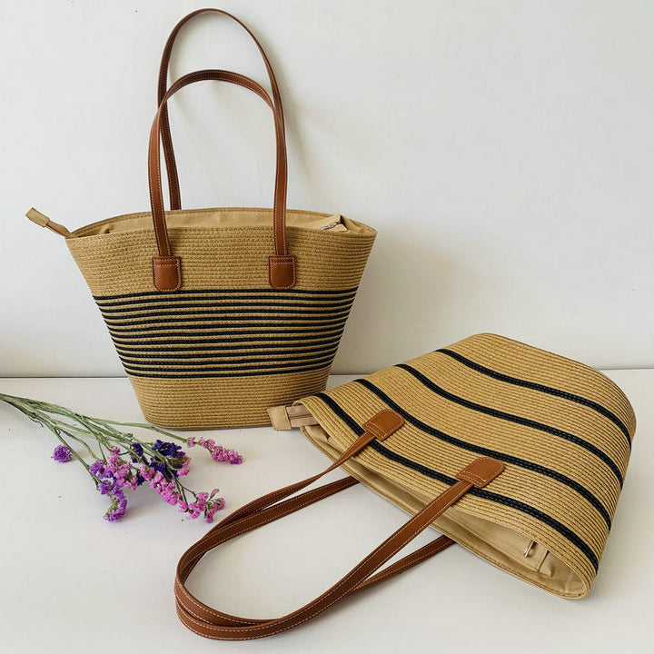 Trendy Basket Bag with Elegant Leather Accents Kalsten