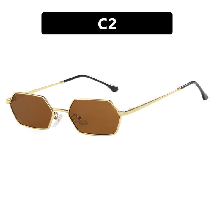 Women's hexagonal sunglasses with elegant metal frame and UV protection Kalsten