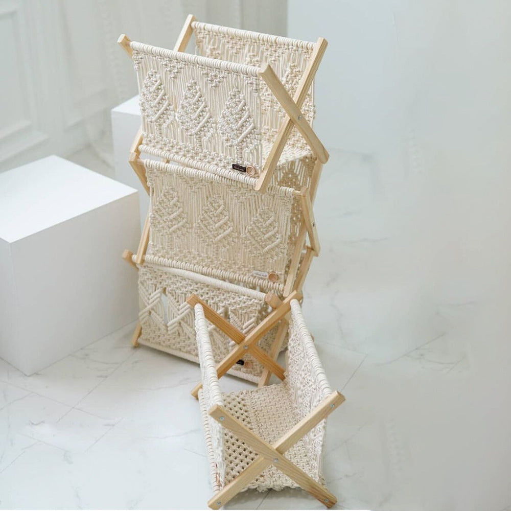 Decorative Macrame Storage Basket Acalora