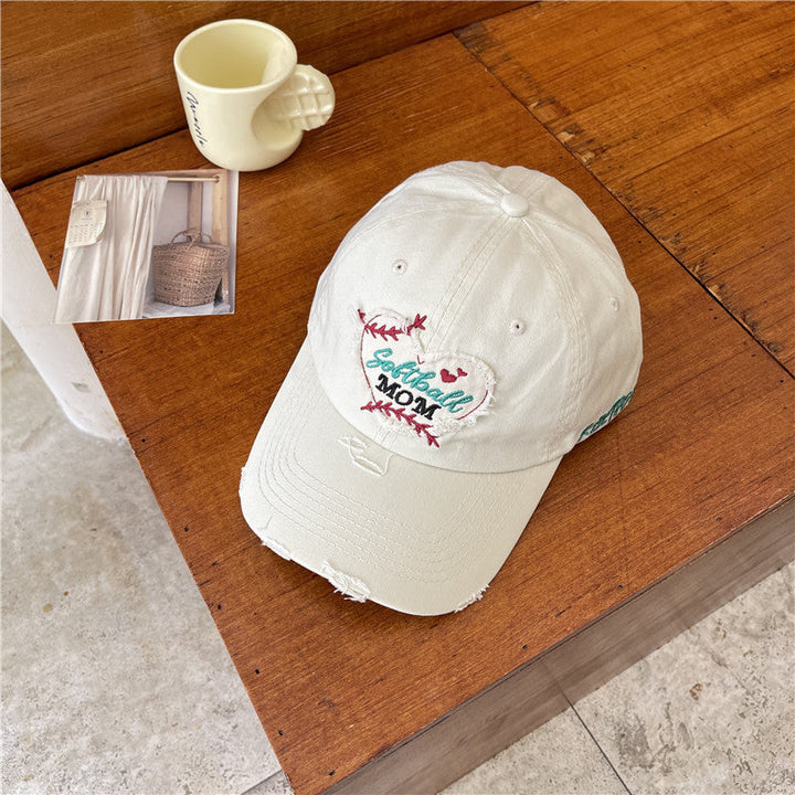 Women's Distressed Softball Mom Patch Baseball Cap Kalsten